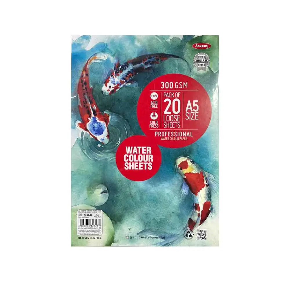 Anupam Watercolour Paper Loose Sheets 200 and 300 GSM Cold Pressed Anupam