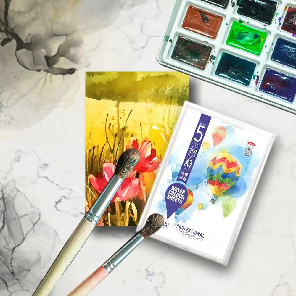 Anupam Watercolour Paper Loose Sheets 200 and 300 GSM Cold Pressed Anupam