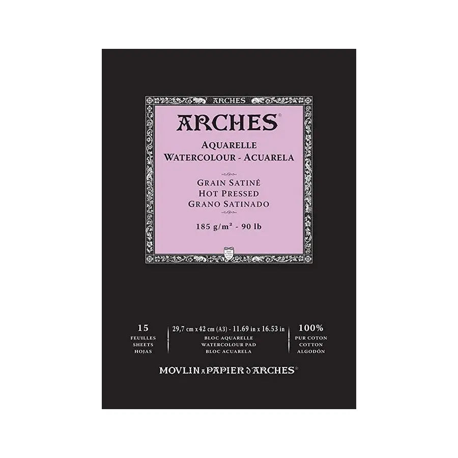 Arches Watercolour - Aquarelle 185 GSM 100% Cotton Paper Pad Arches