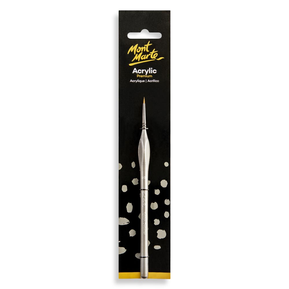 Mont Marte Premium Taklon Detailer Brush 2/0 Acrylic Brush