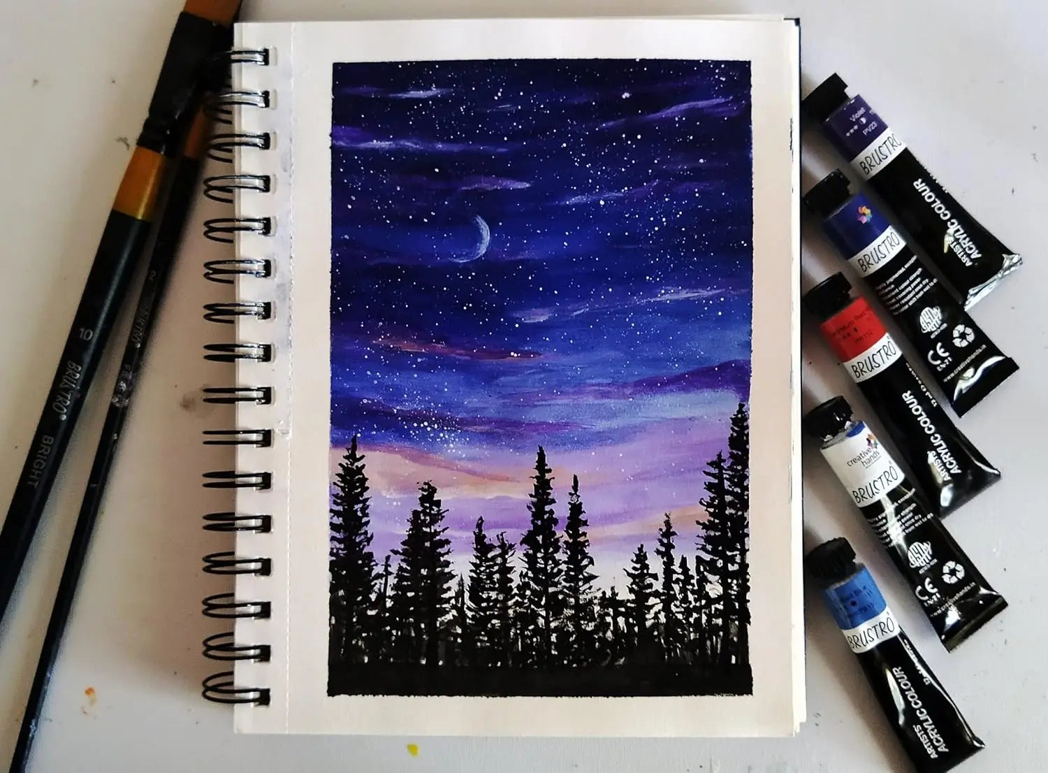 Brustro Artist 100% Cotton Watercolour Wiro Journal Cold Pressed 300 GSM, A5 - (20 Sheets) brustro
