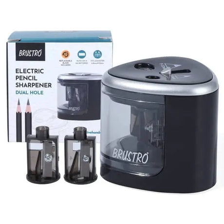 Brustro Double Hole Battery Operated Pencil Sharpener Autofeed Doms