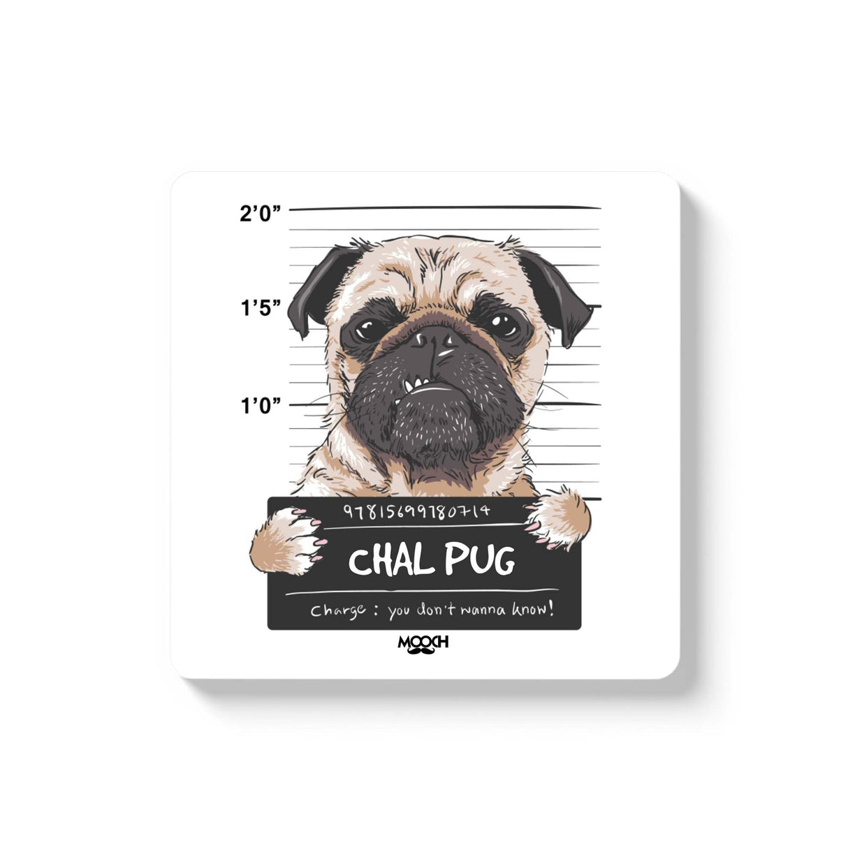 Mooch Magnetic Coaster - Chal Pug