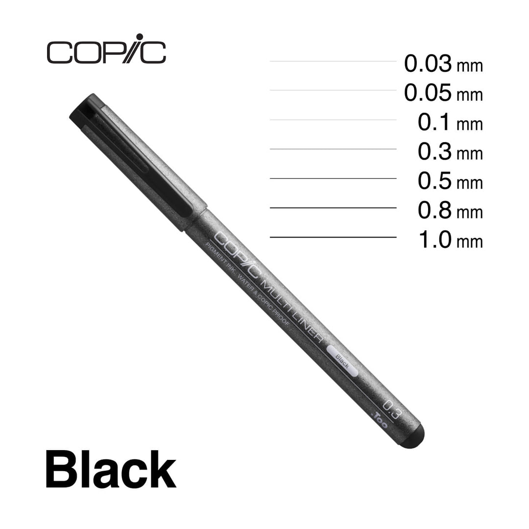 Copic Multiliner Black Waterproof Pigment Ink Drawing Pen