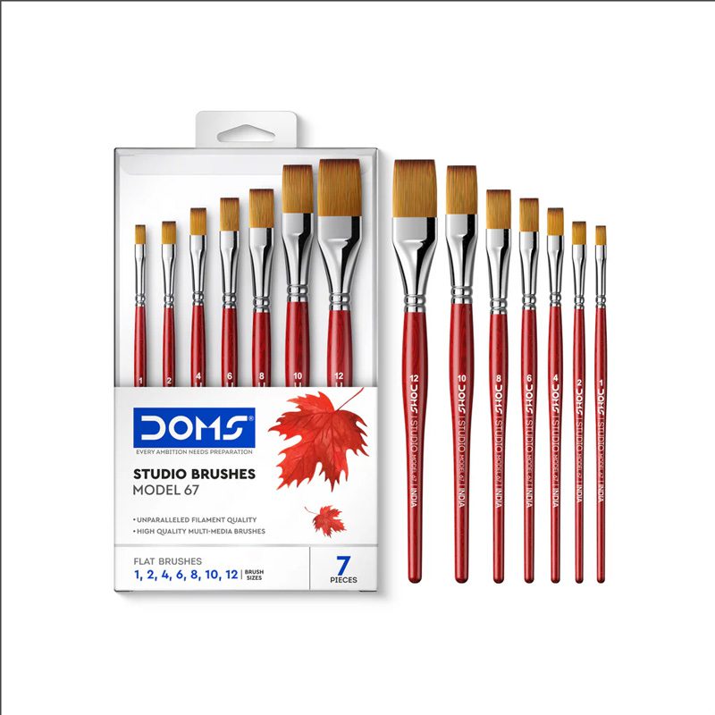 DOMS Studio Artist Paint Brush Flat Set of 7