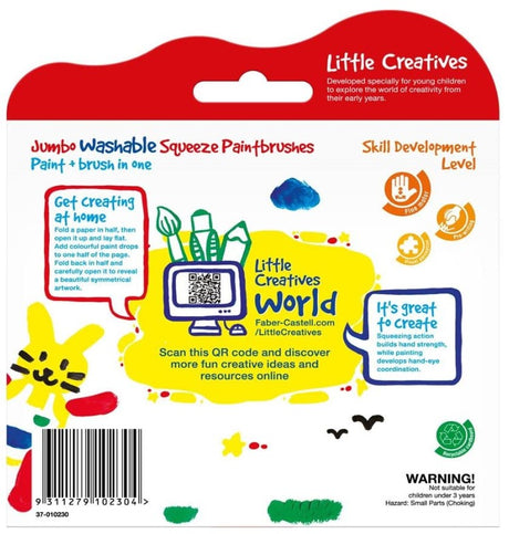 Faber Castell Jumbo Washable Squeeze Paint Brushes (Pack Of 6) Faber Castell