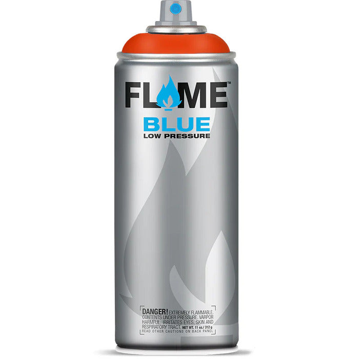 Flame Blue Spray Paint 400ml - Warm Tones - Front View Of Orange