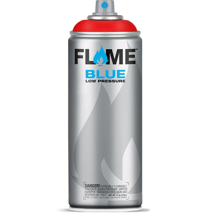 Flame Blue Spray Paint 400ml - Warm Tones - Front View Of Signal Red