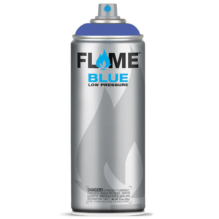 Flame Blue Spray Paint 400ml - Cool & Neutral Tones - Front View Of Cosmos Blue Light