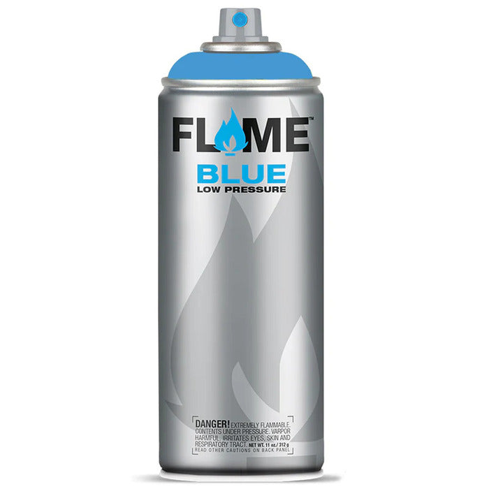Flame Blue Spray Paint 400ml - Cool & Neutral Tones - Front View Of Light Blue