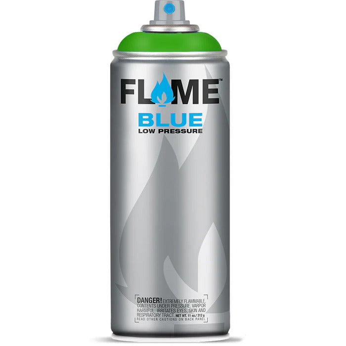 Flame Blue Spray Paint 400ml - Cool & Neutral Tones - Front View Of Leaf Green