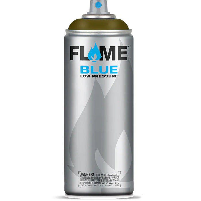 Flame Blue Spray Paint 400ml - Cool & Neutral Tones - Front View Of Khaki Grey