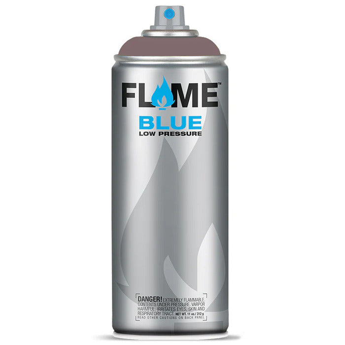 Flame Blue Spray Paint 400ml - Warm Tones - Front View Of Terracotta Grey