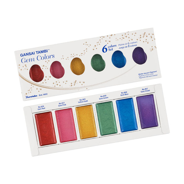 Gansai Tambi Water Based Pigment Set Of 6 (Gem,Opal,Pearl)