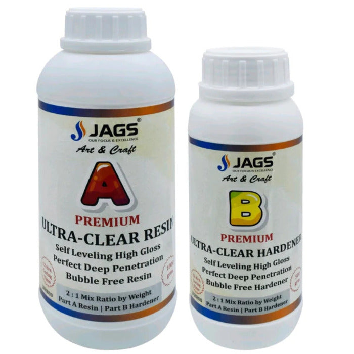 Jags Ultra Clear Resin & Hardener (2:1) 1.5KG A Premium & B Premium