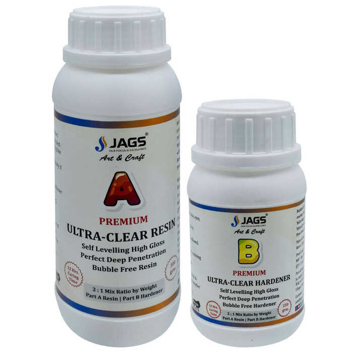 Jags Ultra Clear Resin & Hardener (2:1) 750 GMS A Premium & B Premium