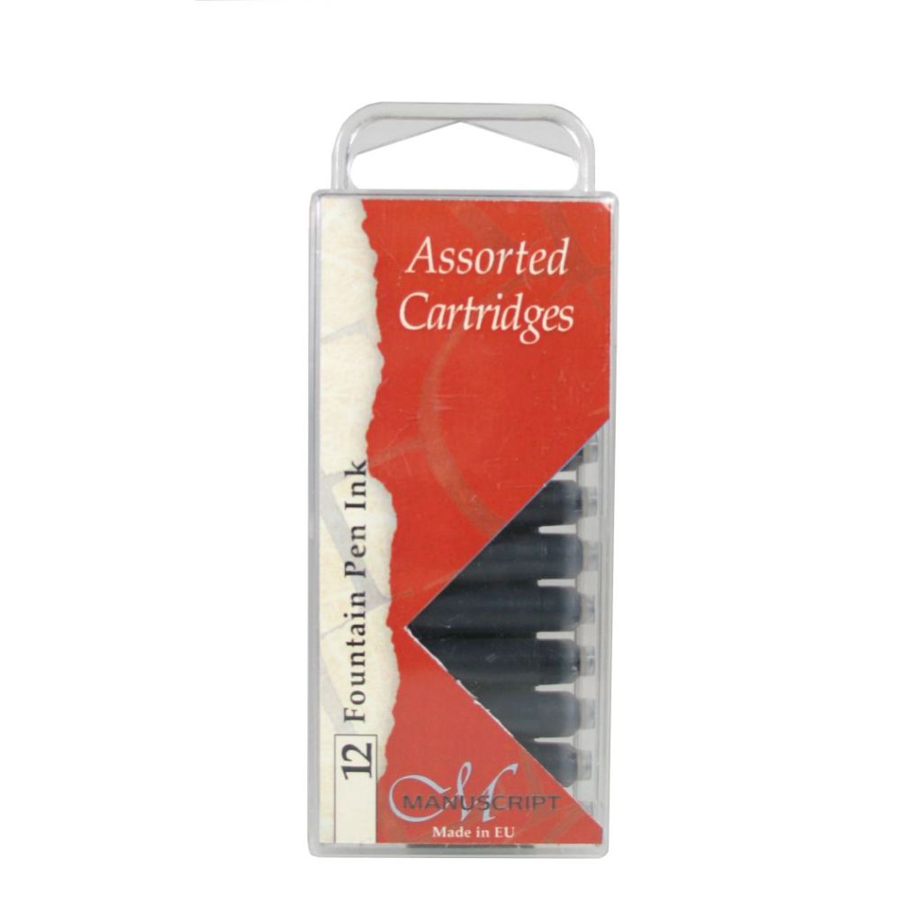Manuscript Fountain Pen Ink Cartridges Pack of 12 Black