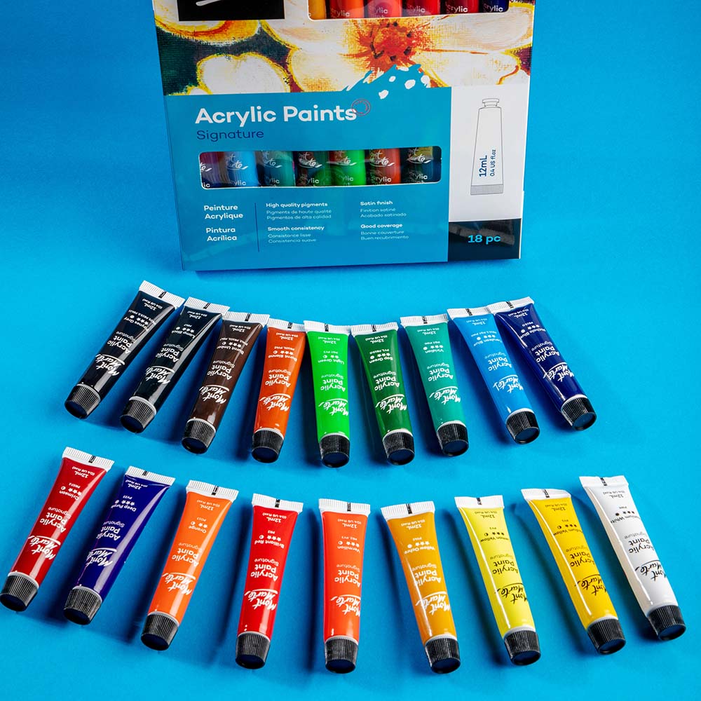 Mont Marte Acrylic Paint Set 18pc x 12ml Gloss Finish