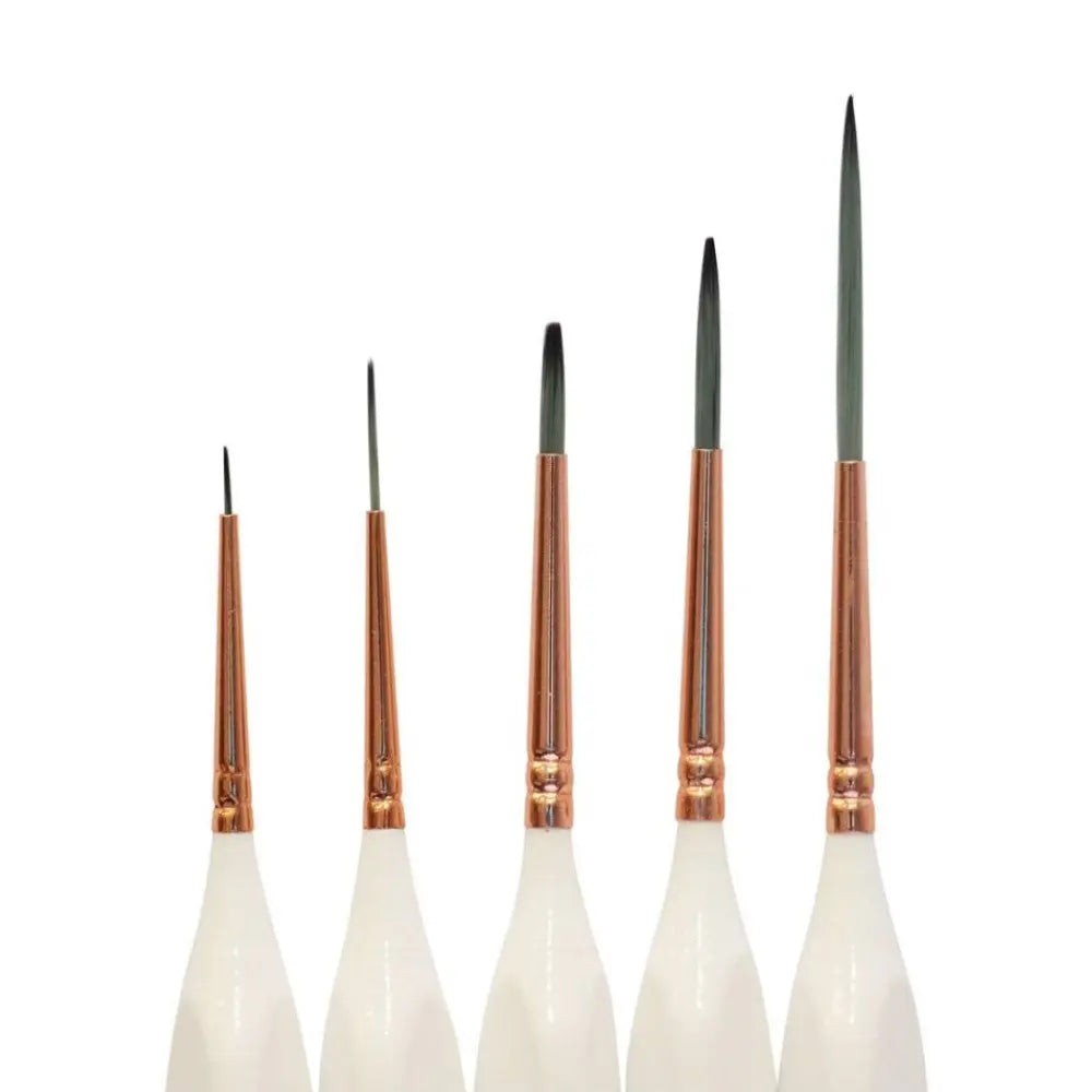 Mont Marte Detail & Liner Taklon Brush Set (Set of 5, White) Mont Marte