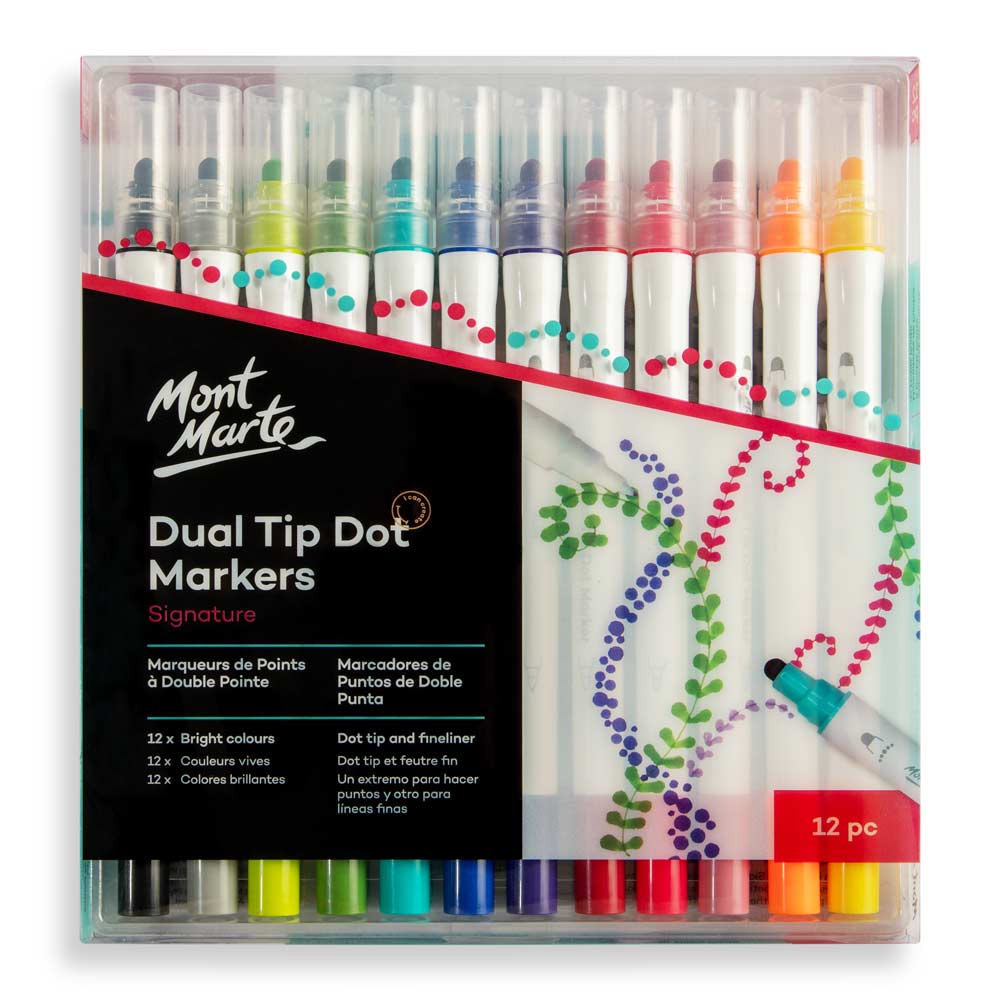 Mont Marte Dual Tip Dot Markers Signature 12pc Set