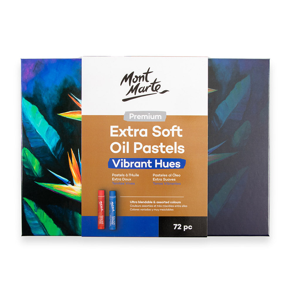 Mont Marte Extra Soft Oil Pastels Premium 72pc Vibrant Hues