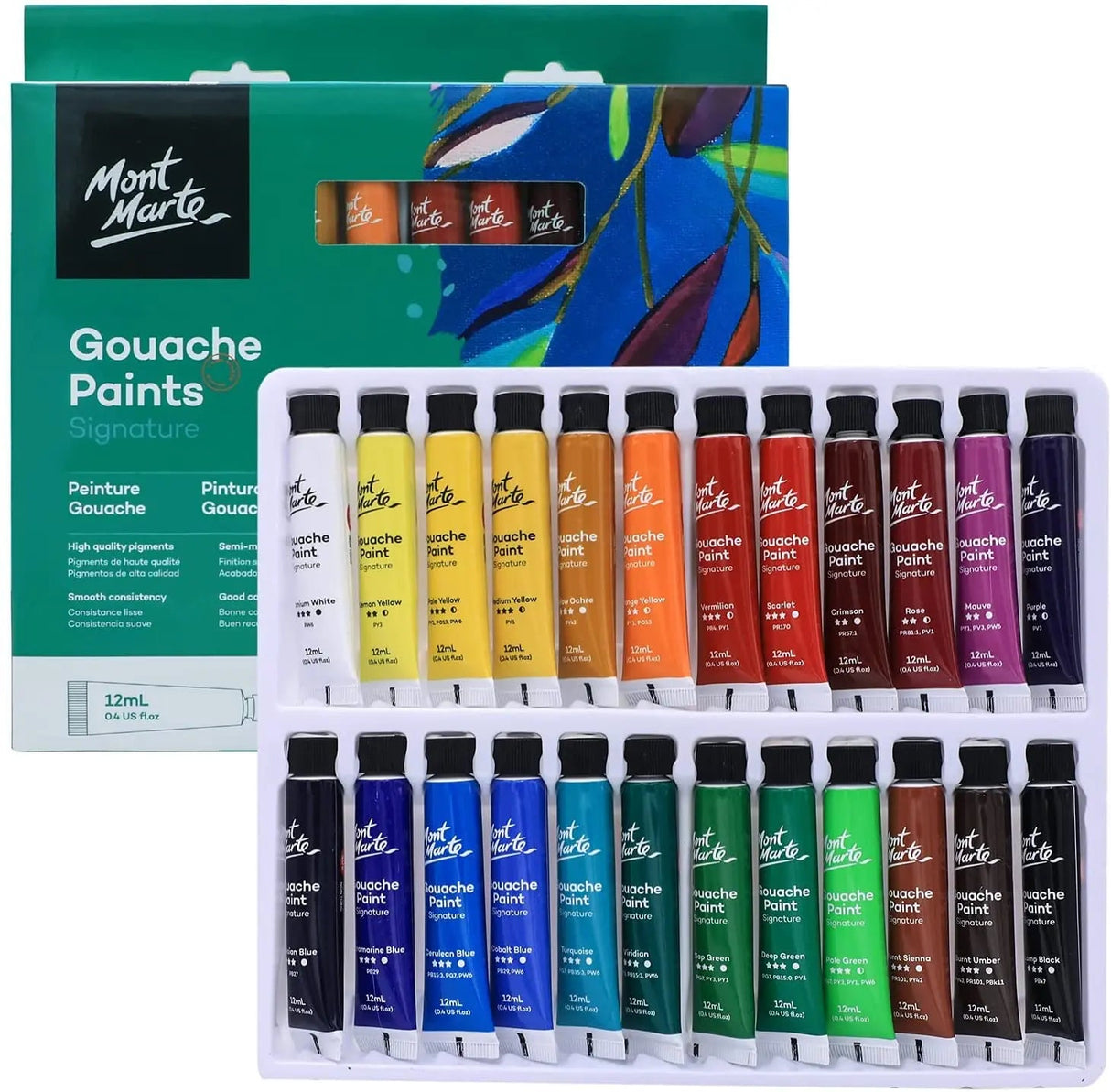 Mont Marte Gouache 24pc x 12ml Mont Marte