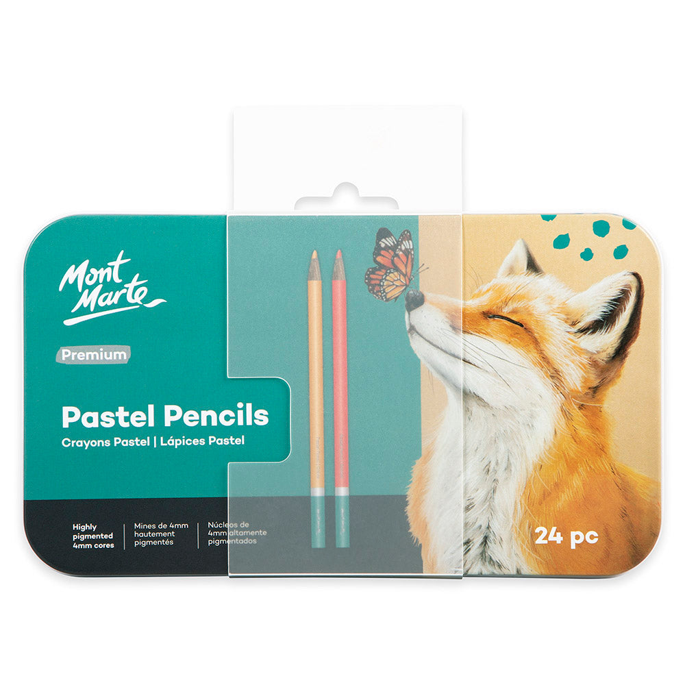 Mont Marte Pastel Pencils 24pc Premium Tin Set
