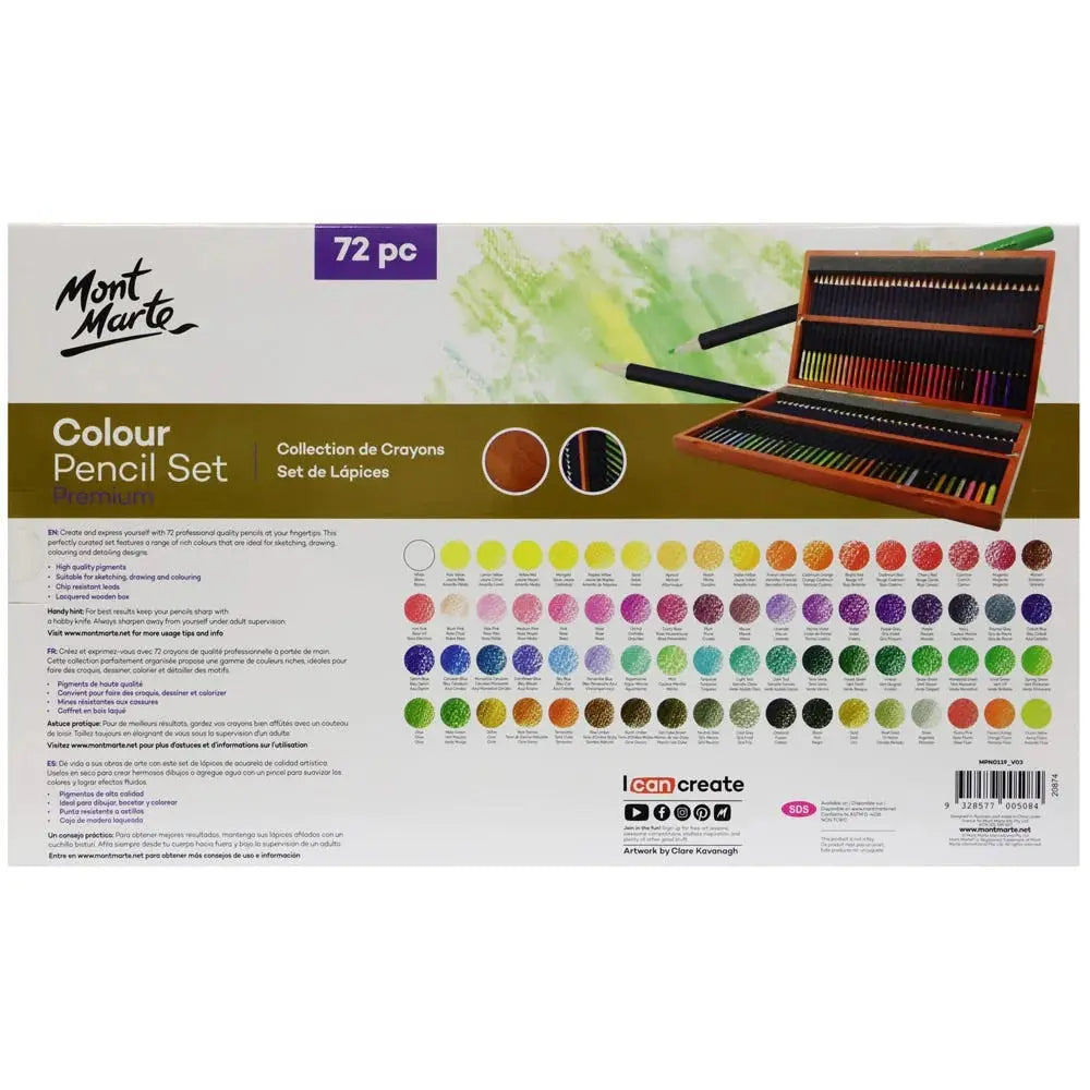 Mont Marte Premium Colour Pencils 72pc Mont Marte