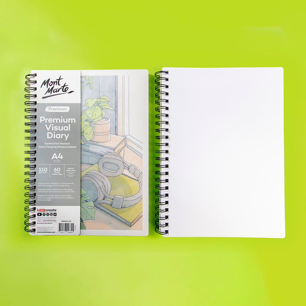 Mont Marte Visual Diary Premium A4 110gsm 60 Sheets Sketchbook