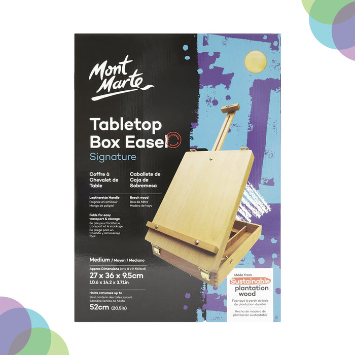 Mont Marte Tabletop Box Easel Medium - Beech