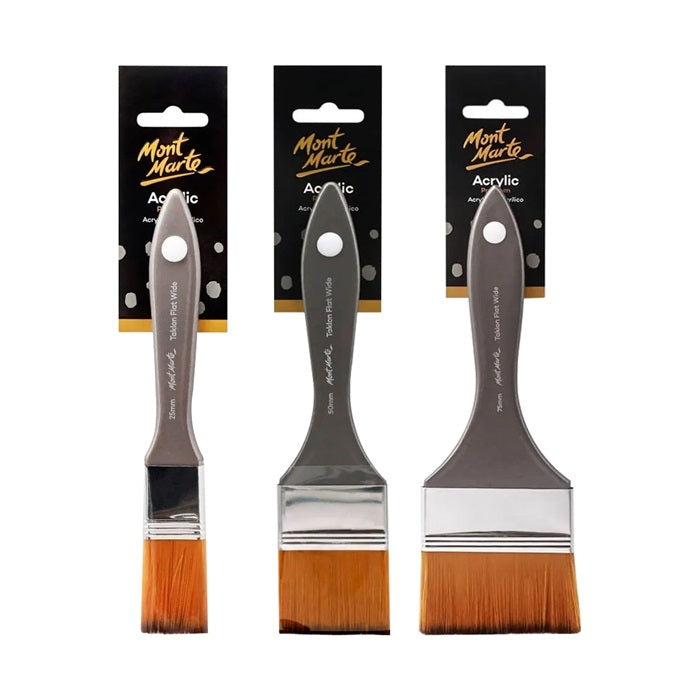 Mont Marte Premium Acrylic Taklon Flat Brushes