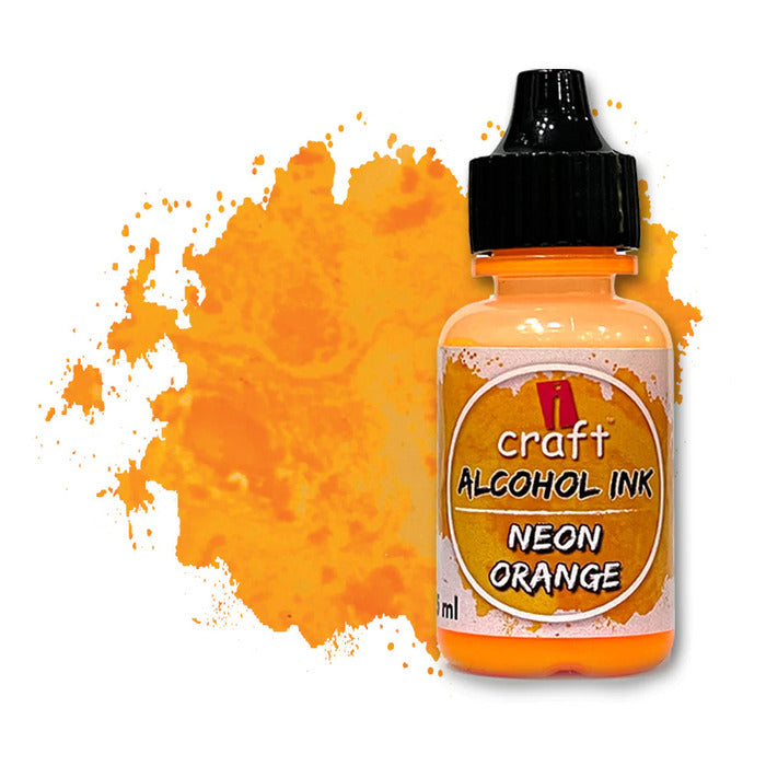 ICRAFT alcohol ink in neon orange color 15ml.
