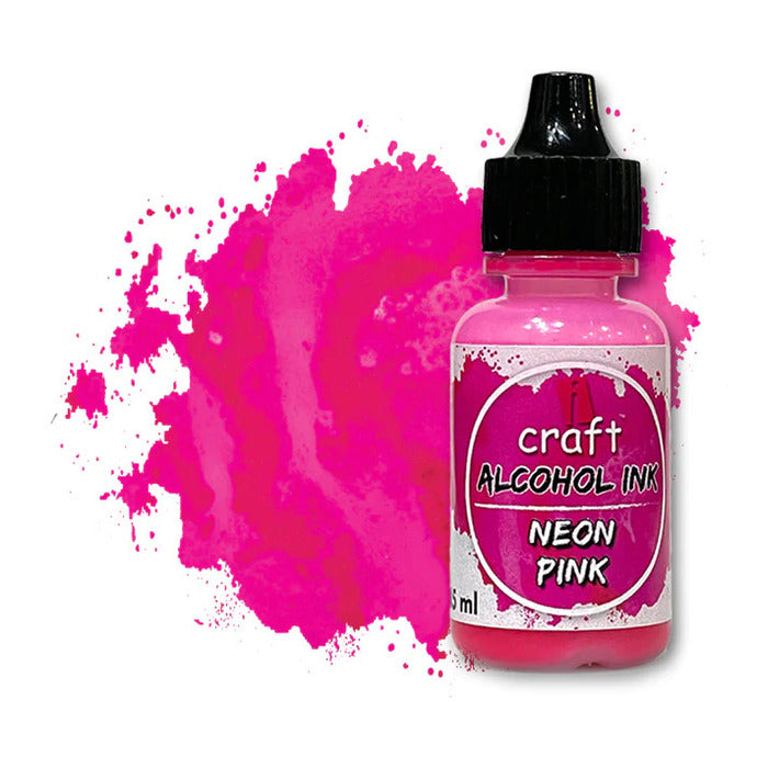 ICRAFT alcohol ink in neon pink color 15ml.