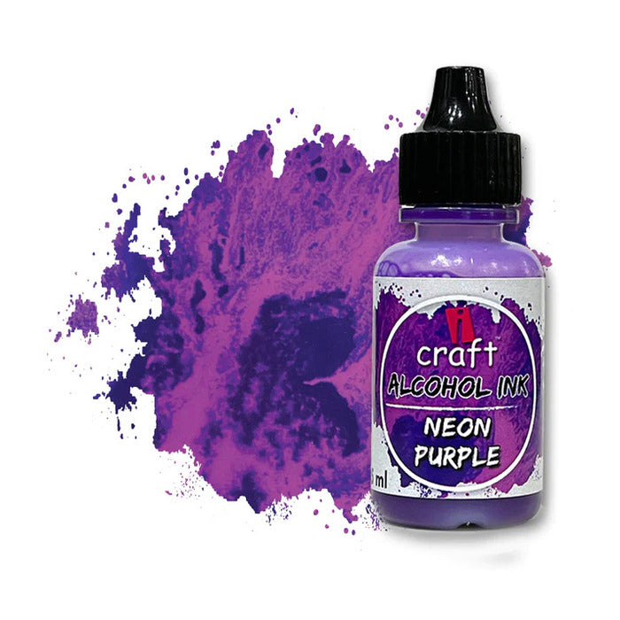 ICRAFT alcohol ink in neon purple color 15ml.