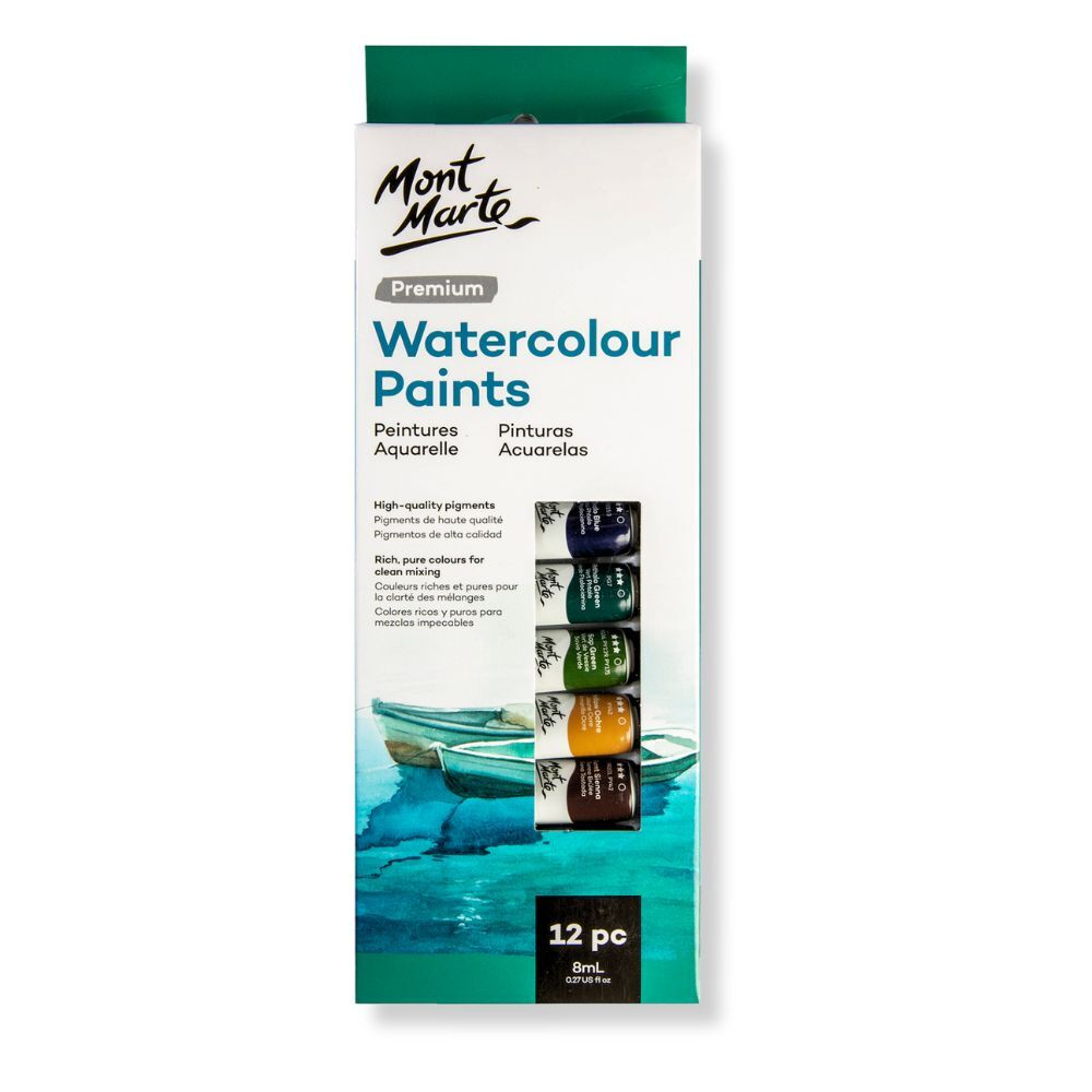 Mont Marte Watercolour Paint Set 12pc x 8ml