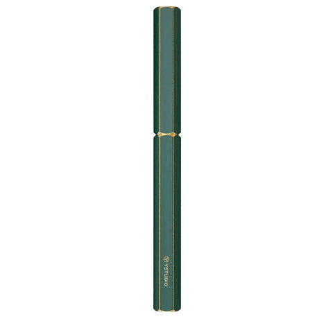 Ystudio | Fountain Pen | Green Hexogon | Classic Revolve | Brass Body | Medium Nib YSTUDIO