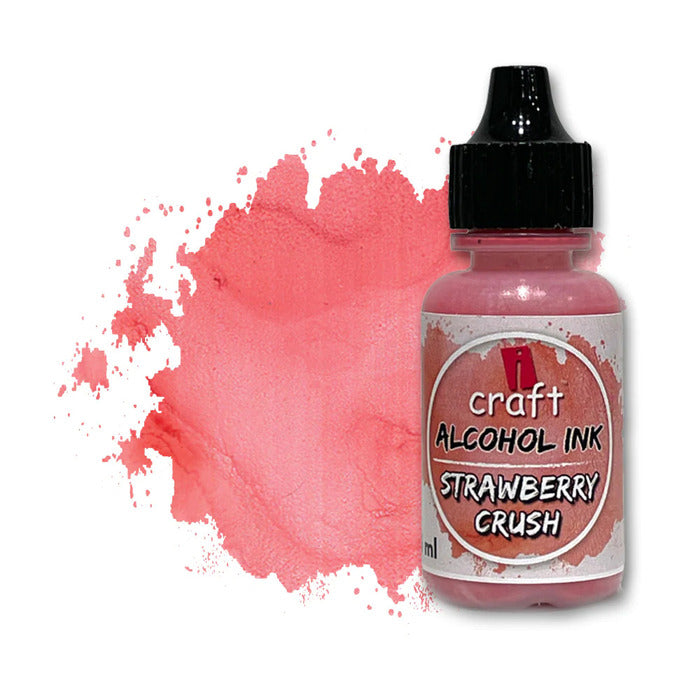 ICRAFT alcohol ink in strawberry crush color 15ml.