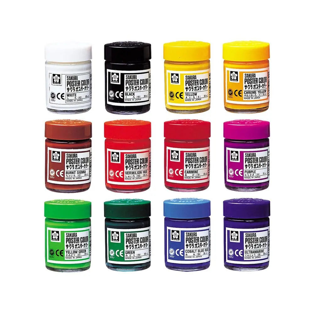 Sakura Poster Colors 12 Colors Set Sakura