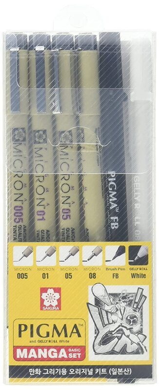 Sakura Pigma Manga Basic Drawing Kit - Set of 6 Pens