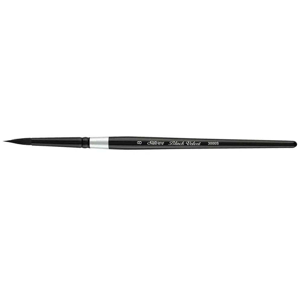 Silver Black Velvet Round Brush- 3000S Silver