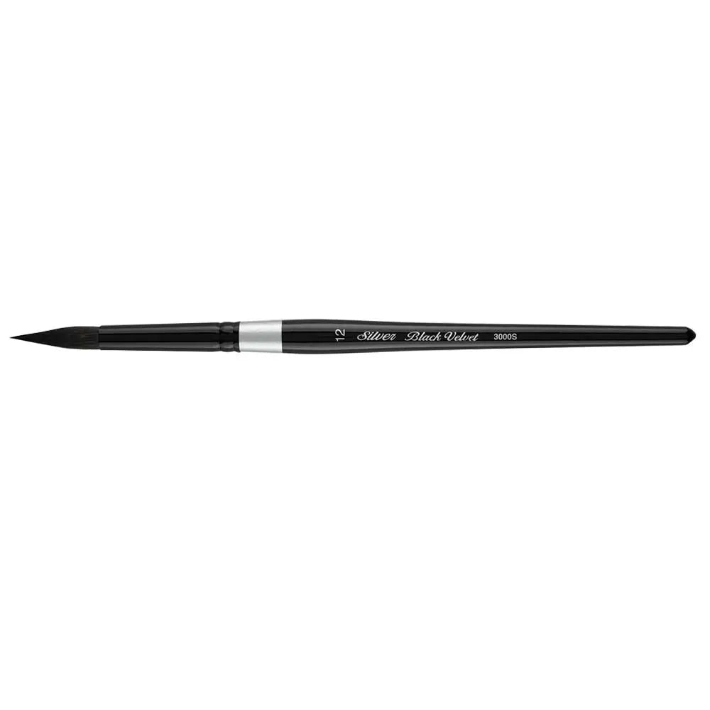 Silver Black Velvet Round Brush- 3000S Silver