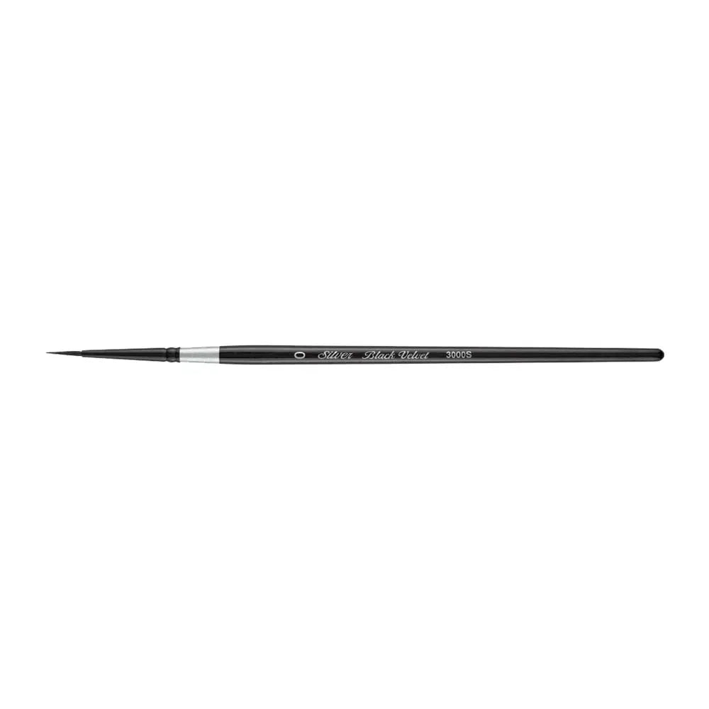 Silver Black Velvet Round Brush- 3000S Silver