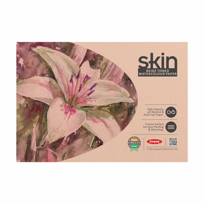 Anupam Skin Beige Toned Watercolour Paper Book A3 225 GSM 15 Sheets