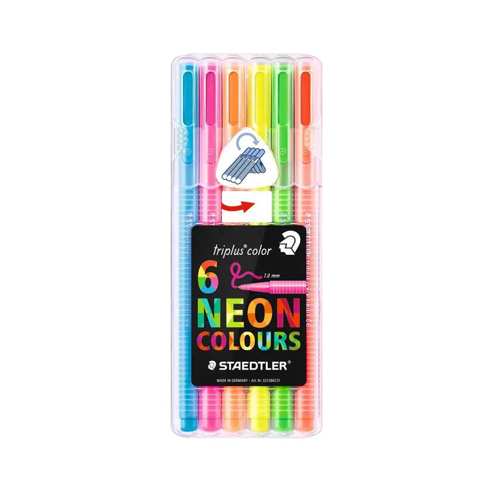 Staedtler Triplus Fineliner Neon Pen Sets - 6pcs Staedtler
