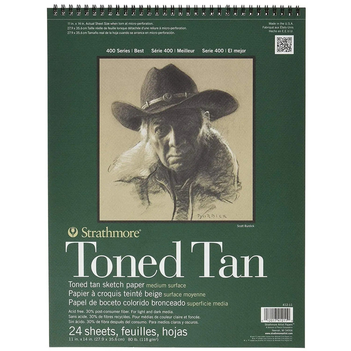 Strathmore Spiral Toned Tan Sketchpad 400 Series Strathmore