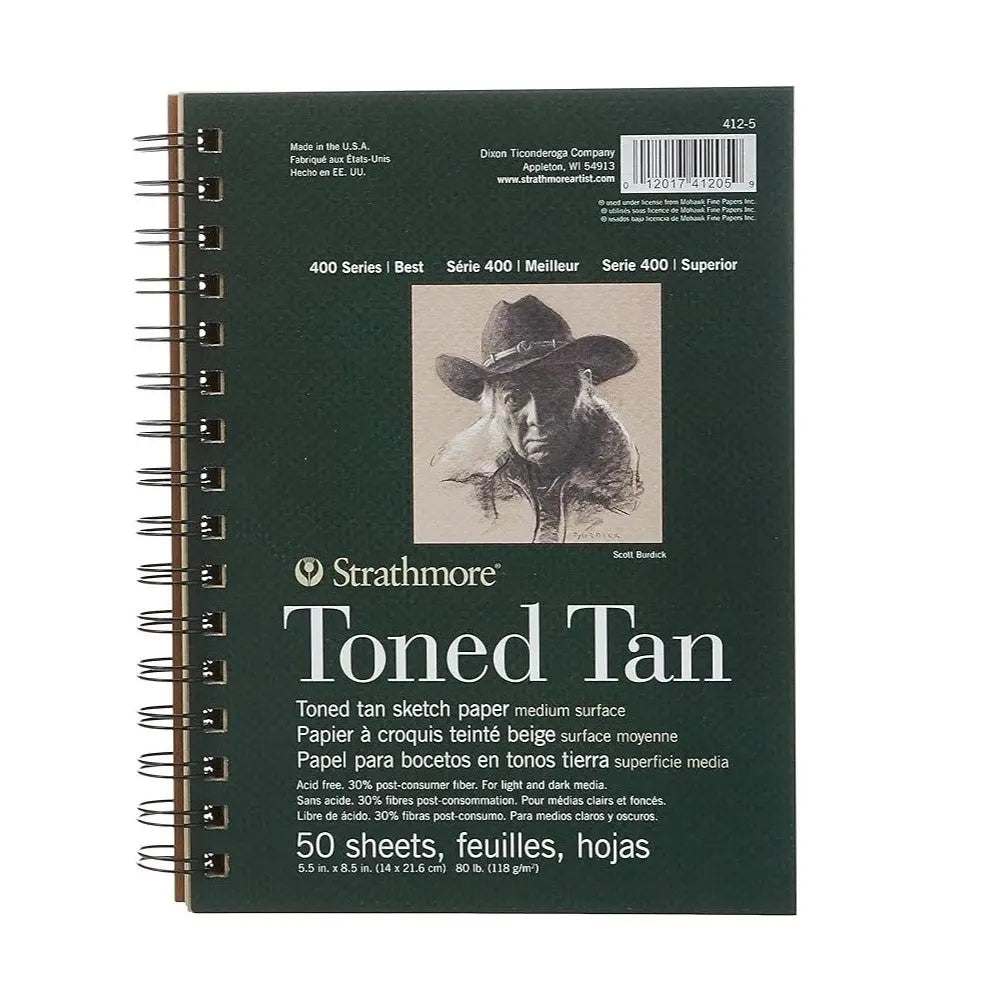 Strathmore Spiral Toned Tan Sketchpad 400 Series Strathmore