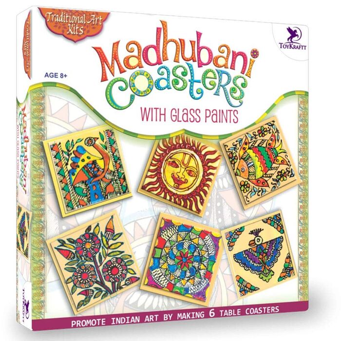 Madhubani Coasters With Glass Paints �����������