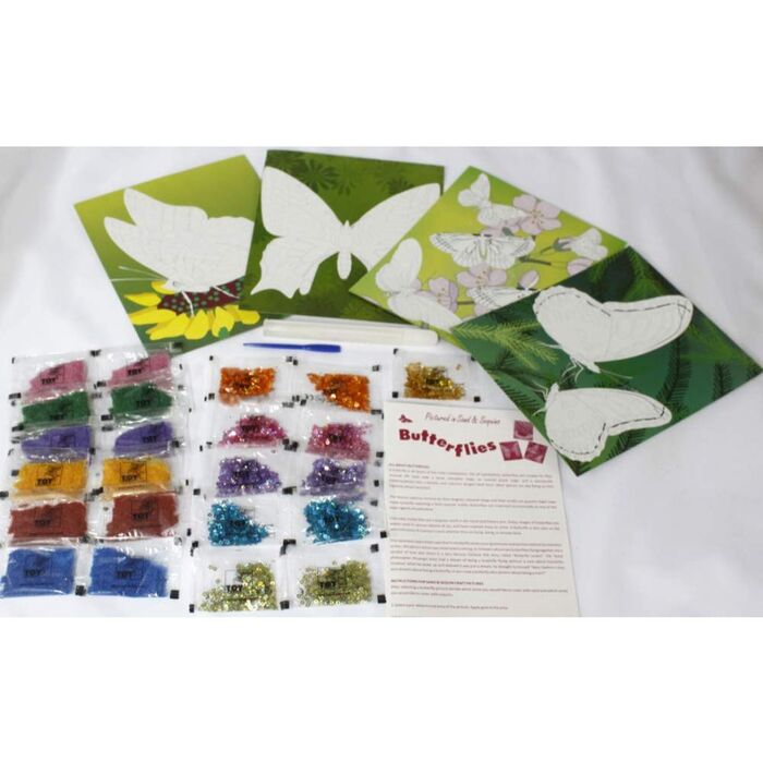 Sparkling Butterflies: Sand And Sequin Art
