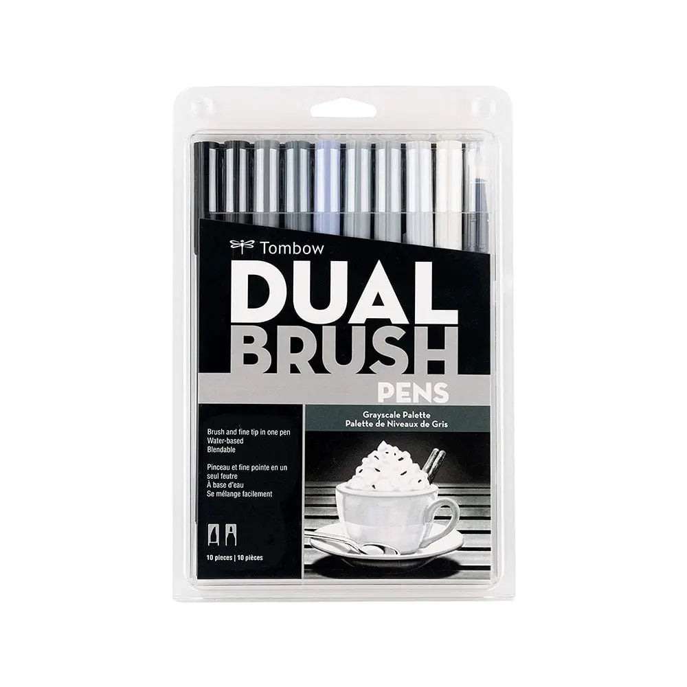 Tombow Dual Brush Pens Colour  Set - Grayscale Palette Tombow