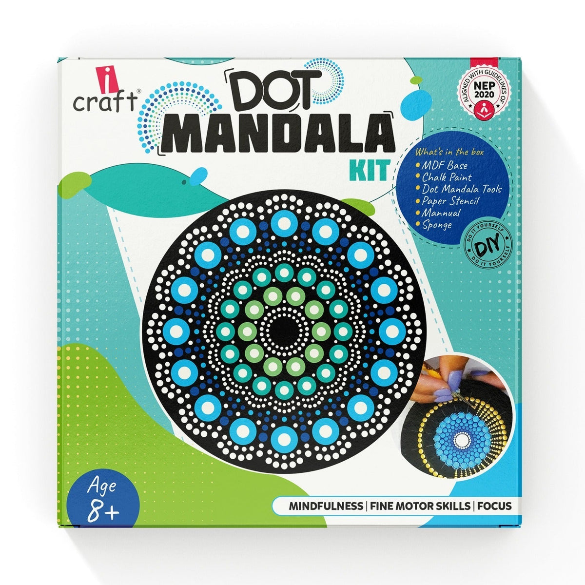 Kitsters Diy Dot Mandala Art Coasters Kit Helps Relax Meditate Build Patience Creativity Art Craft For Kids Home Office Decor Detailed Video Workshop Included